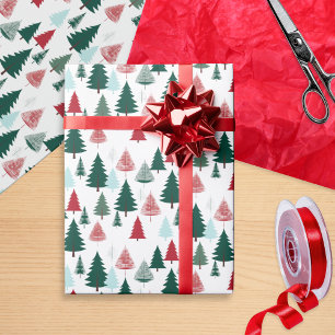 Ländliches Kiefernwald Skandi-Weihnachtsbäume Must Geschenkpapier