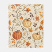 Ländliches Kürbis- und Herbstlaubmuster Fleecedecke (Vorderseite)