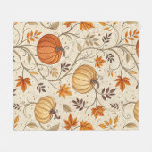Ländliches Kürbis- und Herbstlaubmuster Fleecedecke (Vorderseite (Horizontal))