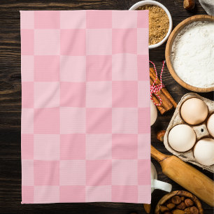 Ländliches Mädchenhaftes Rosa Gingham-Muster Moder Geschirrtuch
