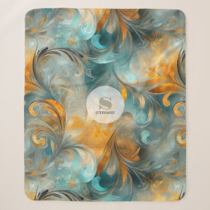 Ländliches Metallisches Paisley-Abstrakt -Vintage- Sherpadecke