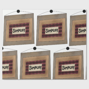 Ländliches Minimalistisches Simplify-Wort-Kunstsch Geschenkpapier