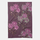 Ländliches modernes lila florales Monogramm Geschirrtuch (Vertikal)
