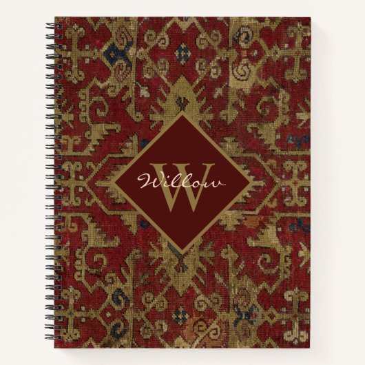 Ländliches monogrammiertes orientalisch-persisches notizblock (Vorderseite)