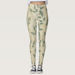Ländliches Muster aus gepressten Blättern – Herbst Leggings