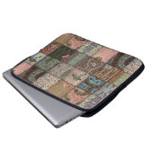 Ländliches Patchwork-Quilt, 3D-Textur. Laptopschutzhülle (Vorne Knopf)