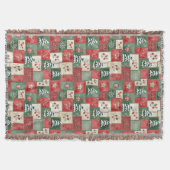 Ländliches Patchwork-Weihnachtsmuster Decke (Vorderseite)