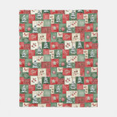 Ländliches Patchwork-Weihnachtsmuster Fleecedecke (Vorderseite)