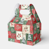 Ländliches Patchwork-Weihnachtsmuster Geschenkschachtel (Rückseite)
