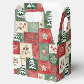 Ländliches Patchwork-Weihnachtsmuster Geschenkschachtel (Geöffnet)