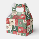 Ländliches Patchwork-Weihnachtsmuster Geschenkschachtel (Vorderseite)