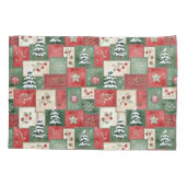 Ländliches Patchwork-Weihnachtsmuster Kissenbezug (Rückseite)