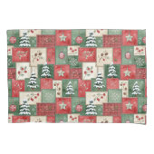 Ländliches Patchwork-Weihnachtsmuster Kissenbezug (Vorderseite)