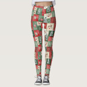 Ländliches Patchwork-Weihnachtsmuster Leggings (Vorderseite)