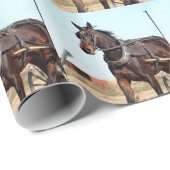 Ländliches Pferd und Buggy Geschenkpapier (Rolleneckpunkt)