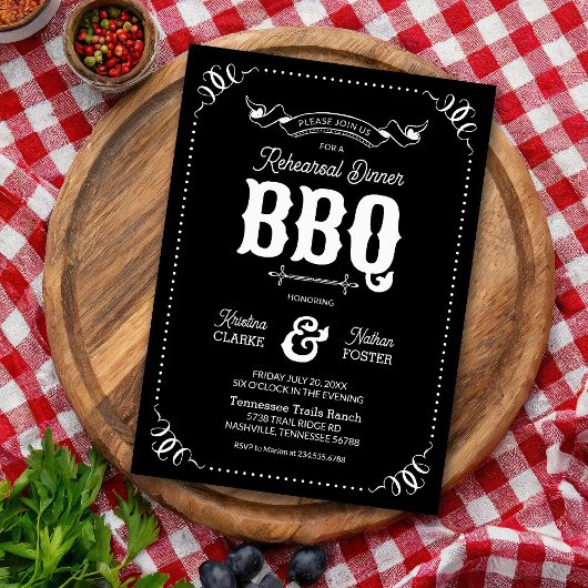Ländliches Probedinner-BBQ Einladung