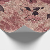 Ländliches Rosa Blumenleinwandmuster (2) Geschenkpapier (Ecke)