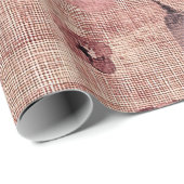 Ländliches Rosa Blumenleinwandmuster (2) Geschenkpapier (Rolleneckpunkt)