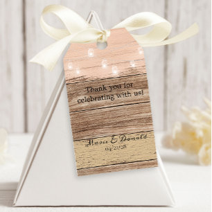 Ländliches Rosa Holz und Laternen Geschenkanhänger