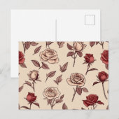Ländliches Rosenmuster Postkarte (Vorne/Hinten)