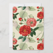 Ländliches Rot Grün Floral Einladung (Rückseite)