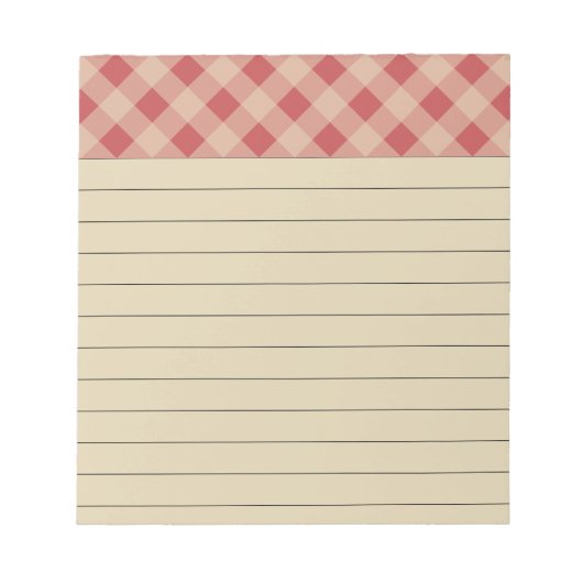 Ländliches rot kariertes Notizbuch Notizblock (Vorderseite)