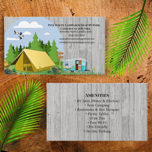 Ländliches RV-Park-Campingplatz-Außen-Design Visitenkarte