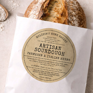Ländliches Sauerteigbrot-Heimbäckerei-Landhaus-Rec Runder Aufkleber