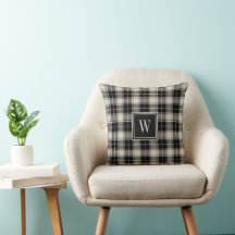 Ländliches Schwarz-Weiß-Karo mit Monogramm