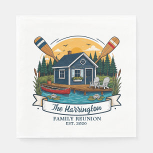 Ländliches Seecottage-Familientreffen Serviette