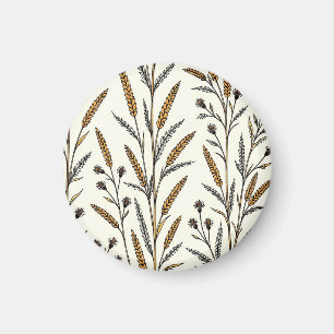 Ländliches, sonnenverwöhntes Weizen- und Wildblume Magnet