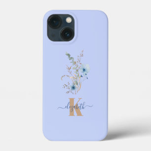 ländliches staubiges Blau Aquarell Blumenstrauß Case-Mate iPhone Hülle