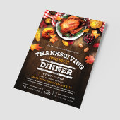 Ländliches Thanksgiving-Restaurant-Abendmenü-Sonde Flyer