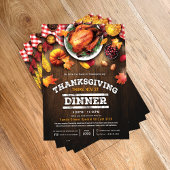 Ländliches Thanksgiving-Restaurant-Abendmenü-Sonde Flyer
