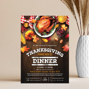 Ländliches Thanksgiving-Restaurant-Abendmenü-Sonde Flyer