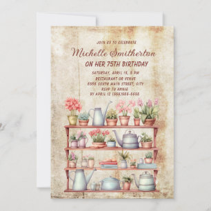 Ländliches Vintage-Bauernhaus-Küche 75. Geburtstag Einladung