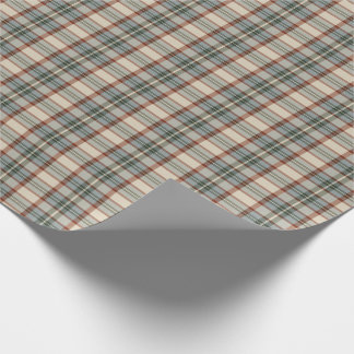 Ländliches Vintage-Karo Sagegrün-Rost-Creme-Tartan Geschenkpapier