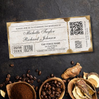Ländliches Vintage-Kino-Ticket mit RSVP-QR-Code