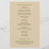 Ländliches Wald-Elegantes Hochzeitsprogramm (Rückseite)