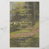 Ländliches Wald-Elegantes Hochzeitsprogramm (Vorderseite)