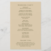 Ländliches Wald-Elegantes Hochzeitsprogramm (Hinten)