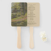 Ländliches Wald-Elegantes Hochzeitsprogramm Fächer (Vorne und Hinten)