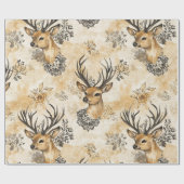Ländliches Wald Reh Muster Geschenkpapier (Flach)