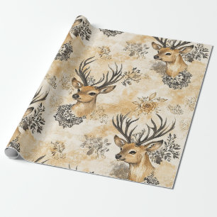 Ländliches Wald Reh Muster Geschenkpapier