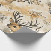 Ländliches Wald Reh Muster Geschenkpapier (Ecke)