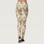 Ländliches Waldreh-Muster Leggings (Rückseite)