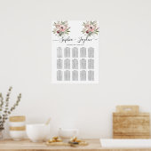 ländliches Wasserfarben-Blumenbouquet Poster (Küche)