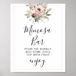 ländliches Wasserfarben-Blumenbouquet Poster
