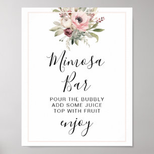 ländliches Wasserfarben-Blumenbouquet Poster