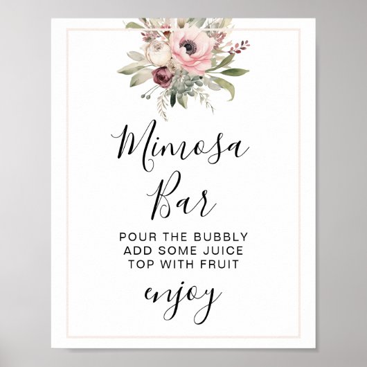 ländliches Wasserfarben-Blumenbouquet Poster (Vorne)
